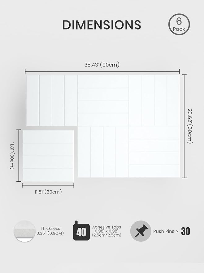 Bumusty Large Cork Board Alternative-36 x 24" Felt Bulletin Board Tiles - Image 2