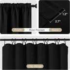 CUCRAF Black Blackout Curtains 54 inch Length 2 Panels Set, Rod Pocket Room - Image 3