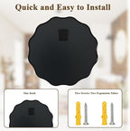 VooBang Black Scalloped Large Circle Mirror, Hanging Leaning - Image 8