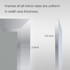 Amorho 40x30 Inch Bathroom Mirror Silver, Thick Metal Framed Wall Mirrors - Image 4