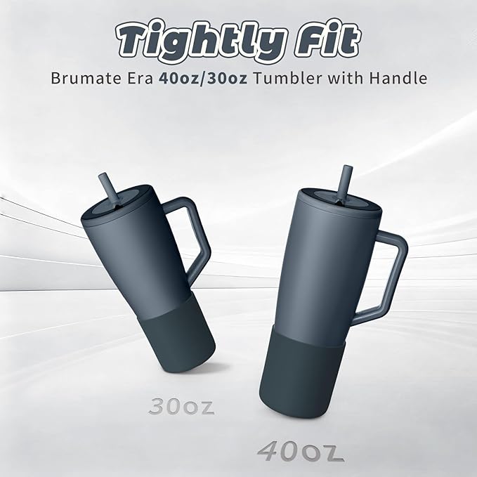 Tall Silicone Boot Compatible with Brumate Era 40 oz 30 oz Tumbler with Handle, Protective Anti-Slip & Anti-Scratches Cover Bumper Accessories