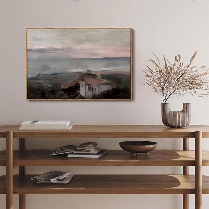 OIQArtOIQ Vintage Landscape Canvas Wall Art Framed Natural Scenery Painting - Image 4