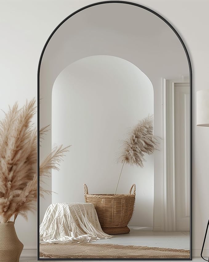 Antok 76" x44” Arched Full Length Floor Mirror, Free Standing/Wall Mount/Leaning - Image 2