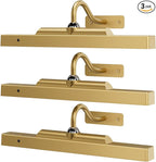 Gallery Lights for Wall 3 Pack, Cordless Remote Dimmable LED for Portrait by Craftersmark