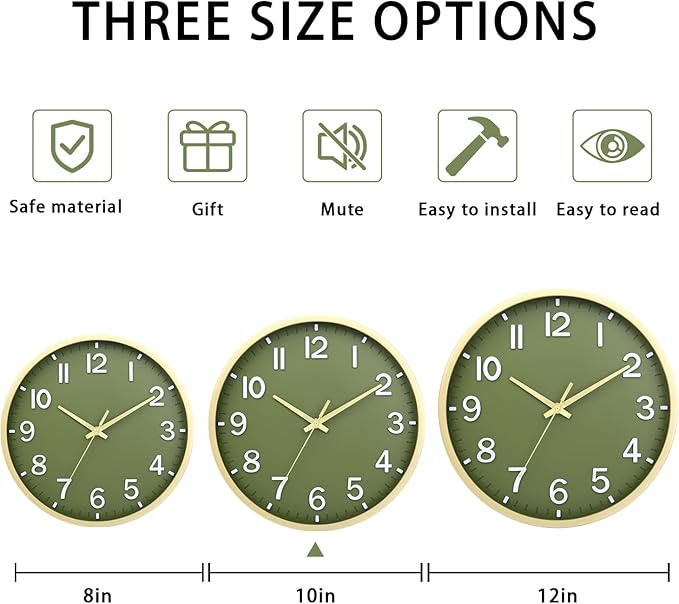 Wall Clocks Battery Operated 10 inch Modern Wall Clock, Silent Non Ticking Wall - Image 4