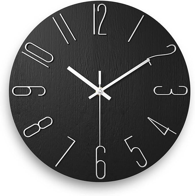 Wall Clock, Silent Clock, Wall Clocks Battery Operated， 12 inch Modern Wall by Fapugh