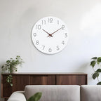 Mosewa Wall Clock 12 Inch Silent Non Ticking Battery Operated Wooden White - Image 9
