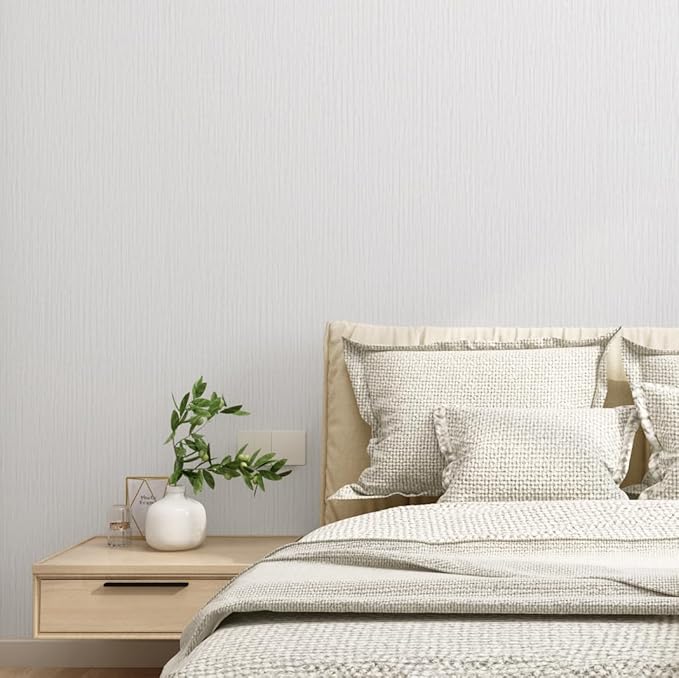 Grasscloth Peel and Stick Wallpaper 20.8"x394" Light Gray Thick Fabric Textured - Image 7