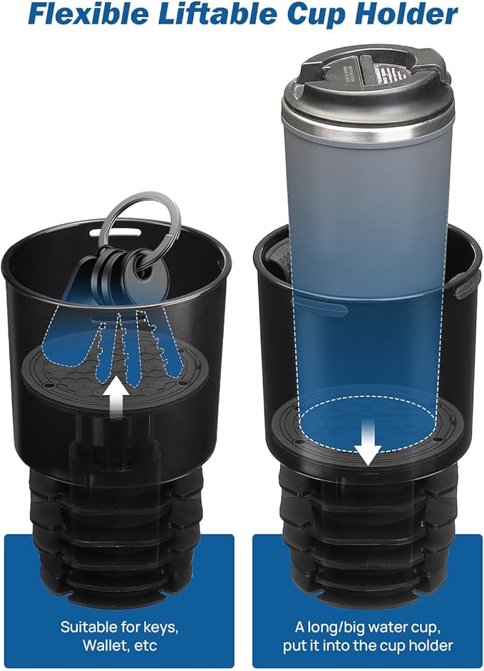 JOYTUTUS Car Cup Holder Extender with Interior Lift, Car Cup Holder Adapter Fit Most Cup Holder,Compatible YETI, Hydro Flask, Large for Hold 18-40 oz Bottles, Other in 3.4-3.8 inch