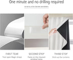 AJAZZ 100% Blackout Shades Window Cover Self Adhesive Curtains Sticky Curtain - Image 4