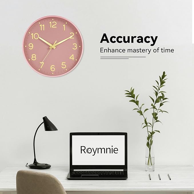 Roymnie Wall Clock 12 Inch Silent Wall Clocks Battery Operated-Modern Non - Image 7