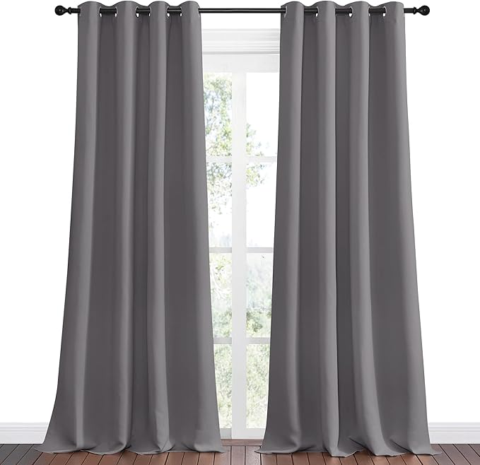NICETOWN Bedroom Blackout Curtains Panels, 1 Pair, 55 inches by 108 Inch - Image 2