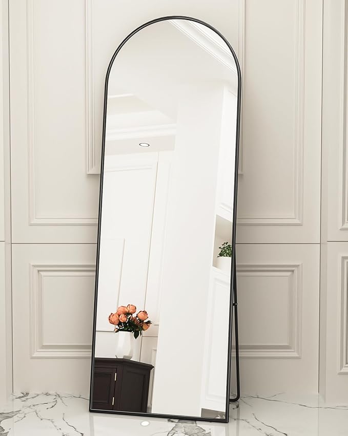Antok 65" x22” Arched Full Length Floor Mirror, Free Standing/Wall Mount/Leaning - Image 2