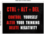 Pyradecor Black Red and White Motivational CTRL+ALT+DEL Classroom Positive - Image 5
