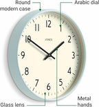 JONES CLOCKS® Studio wall Clock | Modern Round Style | 12 inch | Pale Blue | - Image 6