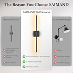 SAIMAND Wall Sconces Set of 2 Battery Operated, Wireless USB 8000mAh - Image 8