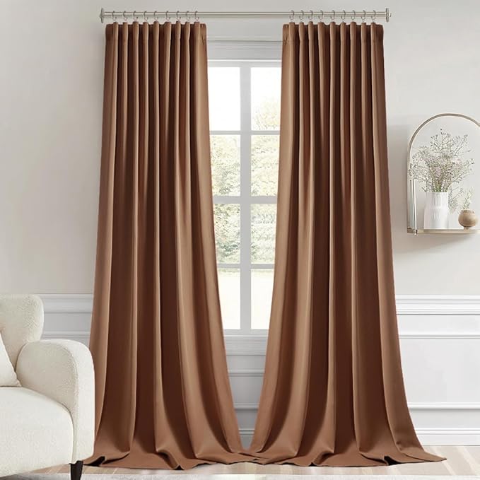 MIULEE Back Tab Blackout Curtains 120 Inch Long 2 Panels Set - Image 9