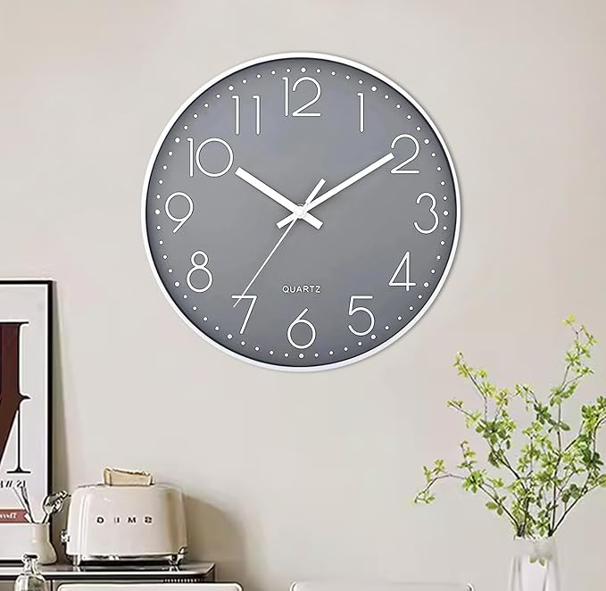 SIN&MI Wall Clock Silent & Non Ticking Modern Quartz Battery Operated Digital - Image 7