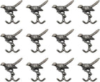 12 pcs Antique Silver Bird Decorative Wall Hooks - Image 2