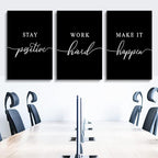 Work Hard Painting, Framed Canvas Wall Art Positive Quote, Office Wall Art - Image 3