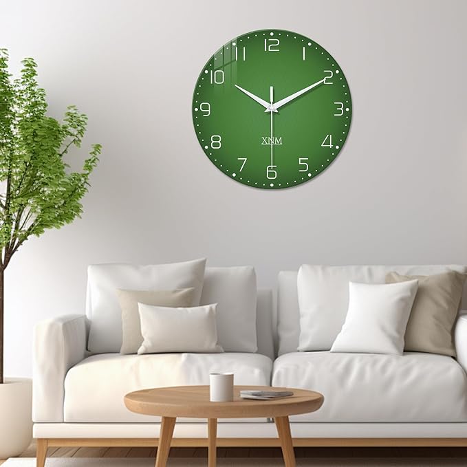 XNM Green Wall Clock for Living Room 16 Inches or Larger Modern Glass Wall - Image 6