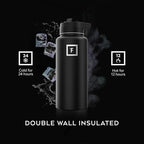 IRON °FLASK Camping & Hiking Hydration Flask with Straw, Wide Mouth Insulated Stainless Steel Sports Water Bottle - 32 oz Cotton Candy