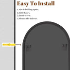 VooBang Arched Wall Mirror, 26 x 28 inch Arch Bathroom Mirror, Wall Mounted - Image 5