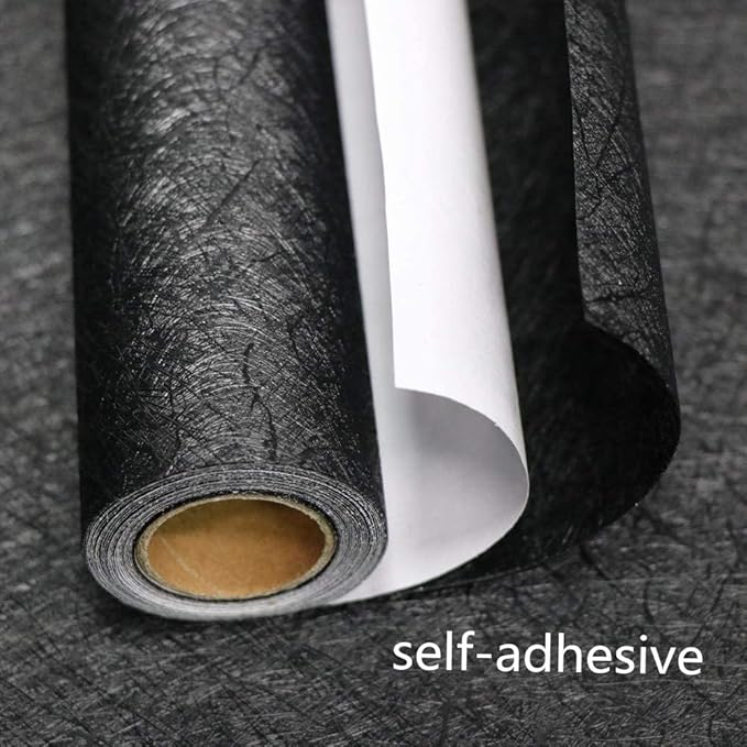 Abyssaly Black Silk Wallpaper Peel and Stick 15.7" X 984.2" Embossed Self - Image 2