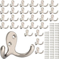 IBosins 28 Pack Heavy Duty Double Prong Coat Hooks Wall Mounted by IBosins