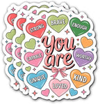You are Beautiful Worthy You are Enough Stickers 3Pcs Motivational Inspirational Quote Stickers Vinyl Waterproof Decals for Notebook, Tumbler, Laptop and Water Bottle