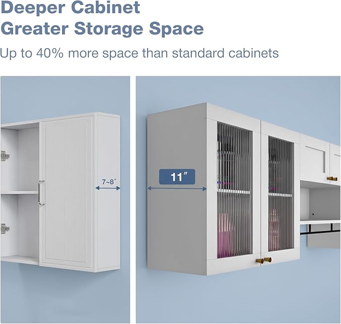 70.8"L Wall Mounted Laundry Room Cabinet Set - Image 7