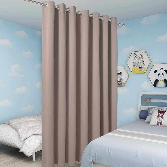 BONZER Room Divider Curtain Total Privacy Wall Noise Reducing Wide Blackout - Image 4