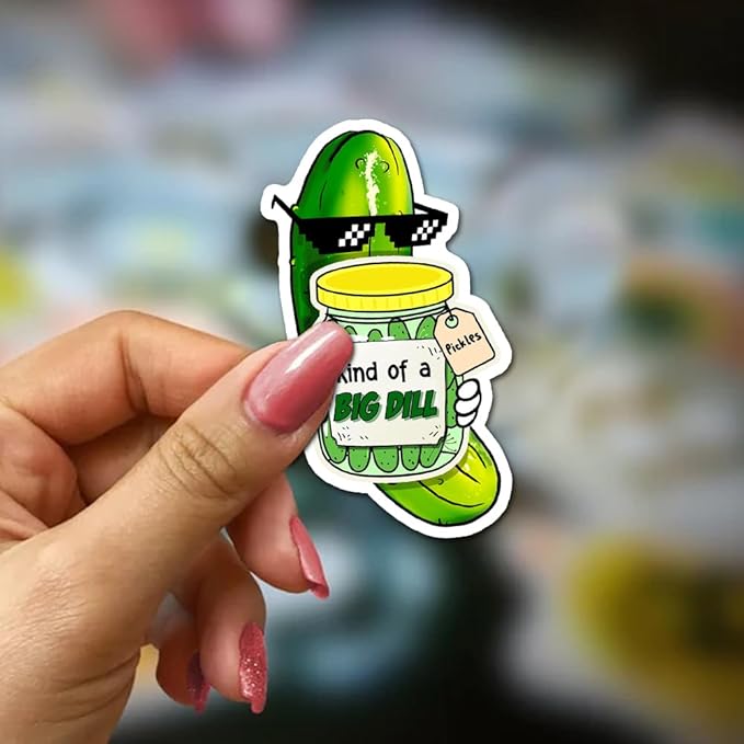 Pickle Kind of a Big Dill Sticker 3Pcs Sarcastic Funny Pickle Quote Stickers Vinyl Waterproof Decals for Notebook, Tumbler, Laptop and Water Bottle
