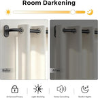 2 Pack Curtain Rods 32-46 Inch, 1 Inch Adjustable Heavy Duty Room Darkening - Image 3