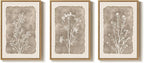 3 Piece Framed Neutral Botanical Wall Art Set, Large Farmhouse Floral Canvas - Image 6