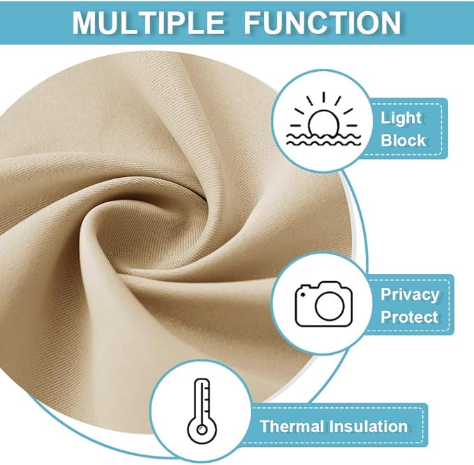RYB HOME Blackout Curtains 80 inches Long Thermal Insulating Large Window - Image 7
