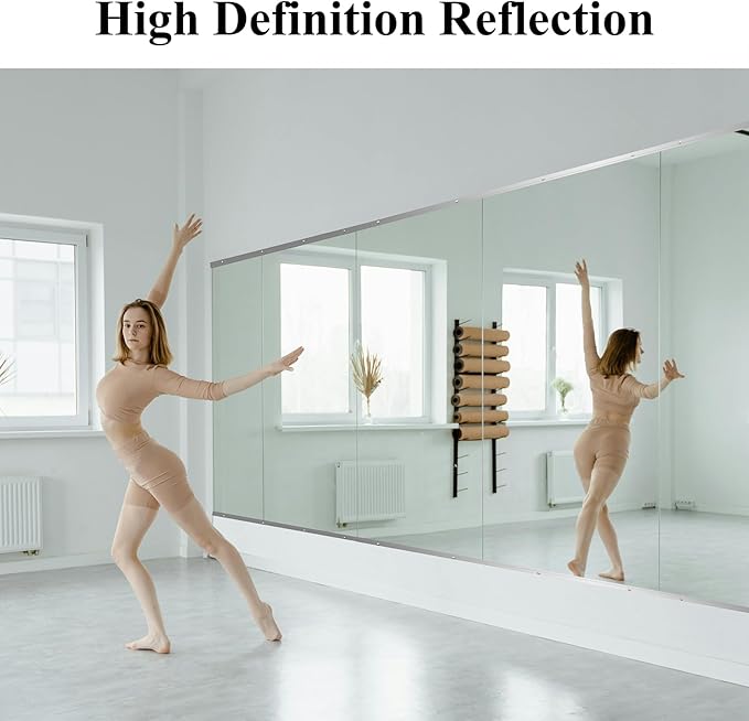 Ruomeng Home Gym Mirror, Large Frameless Body Mirror Tempered Glass - Image 5