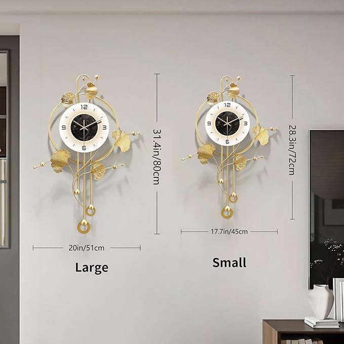 Wall Clock, Large Gold Wall Clock - Image 3