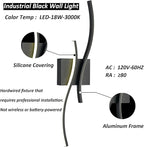 Modern Led Sconce Wall Lighting Indoor 24" Minimalist Industrial Black Wall - Image 6
