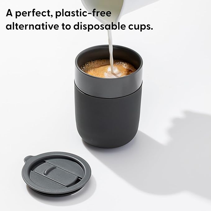 W&P Porter Ceramic Mug w/ Protective Silicone Sleeve, Mint 12 Ounces | On-the-Go | Reusable Cup for Coffee or Tea | Portable | Dishwasher Safe