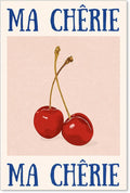 jkahh Funky Cherry Wall Art Vintage Red Blue Aesthetic Poster Trendy Ma Cherie by Unknown