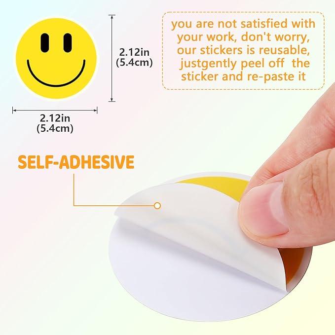 50PCS Smiling Glow in The Dark Stickers, Cute Water Bottle Stickers for Kids, for Teaching Rewards, Notebooks, Stationery, Luggage, Cartoon PVC Happy Stickers