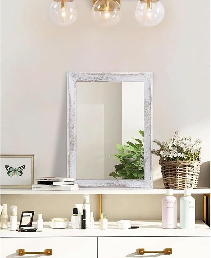 AAZZKANG Mirrors for Wall Rustic Wood Framed Hanging Mirror Decorative for - Image 4