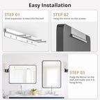 Bathroom Mirror 30x22 Inch Black Metal Frame Rectangle Vanity Mirror - Image 7