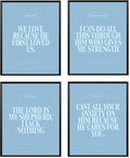 Locomiss Light Blue Christian Wall Art Decor Posters, Modern Bible Verse Prints by Unknown