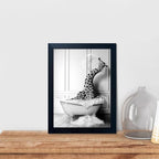 Bathroom Pictures Wall Decor Black and White Wall Art Funny Animal Canvas Print - Image 8