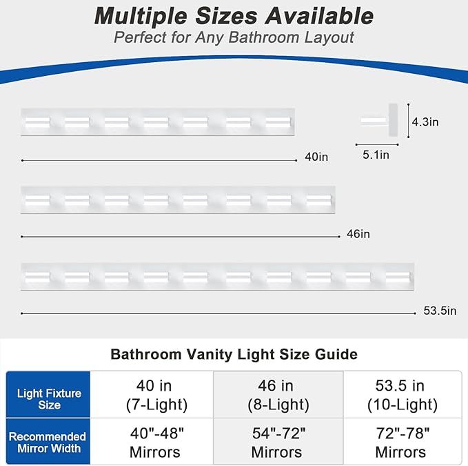 IZORRO LED Modern Bathroom Lights Fixtures, Matte White Acrylic Wall Lighting - Image 3