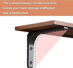 DINZI LVJ Long Wall Shelves, 23.6 Inch Wall Mounted Shelves Set of 2, - Image 4