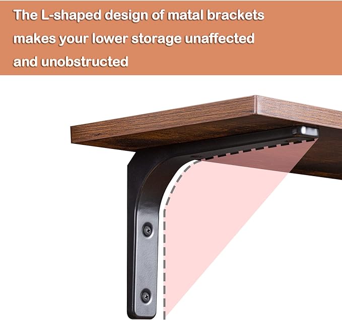 DINZI LVJ Long Wall Shelves, 47.3Inch Wall Mounted Shelves Set of 4, Extra - Image 9