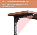 DINZI LVJ Long Wall Shelves, 47.3Inch Wall Mounted Shelves Set of 4, Extra - Image 9